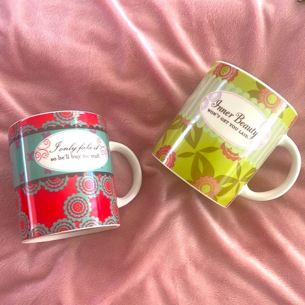 New In Box Lolly Lu Porcelain Mug Set of 2